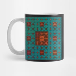 sierpinski squares in squares - red & green Mug